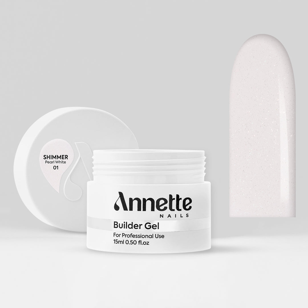 Gel Constructie Shimmer Pearl White - 15ml Annette Nails GBS-01-15