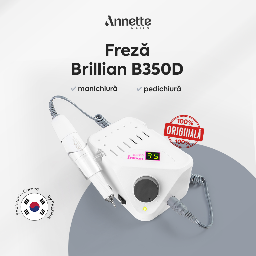 Freza Unghii Profesionala Brillian B350D Saeshin + Mandrina H350 White 35K RPM