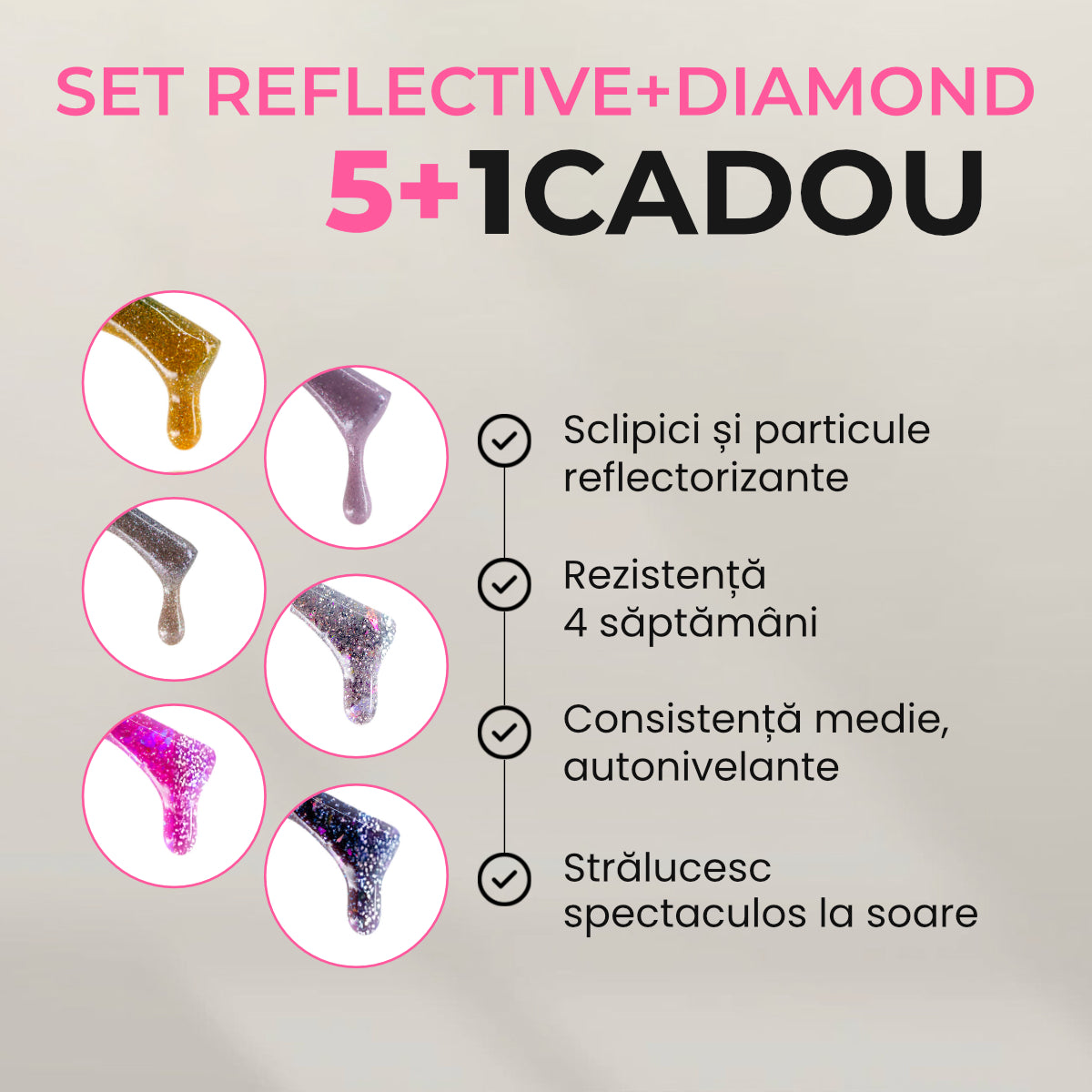 Colecția de baze rubber AnnetteNails REFLECTIVE + DIAMOND 5+1 GRATUIT