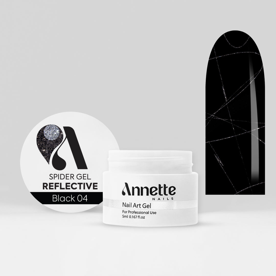Spider Gel Reflective Black 04 - 5 ml Annette Nails