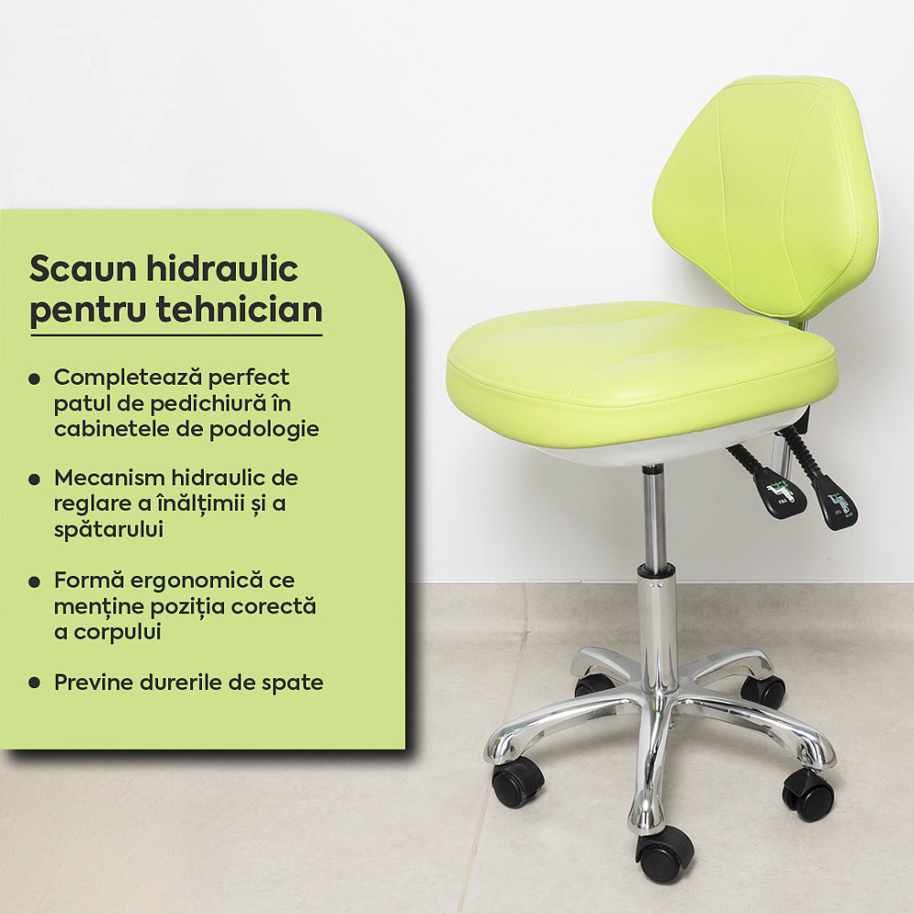 Pat Cosmetica Electric 4 Motoare + Scaun Hidraulic Tehnician - Verde Lime