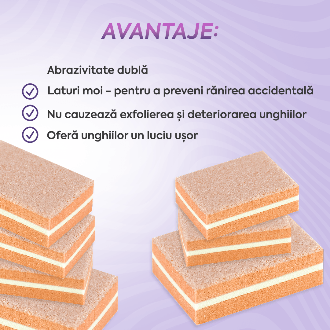 Set Mini Buffer 50 buc 100/180 grit Portocaliu Annette Nails MBF-01O-S50