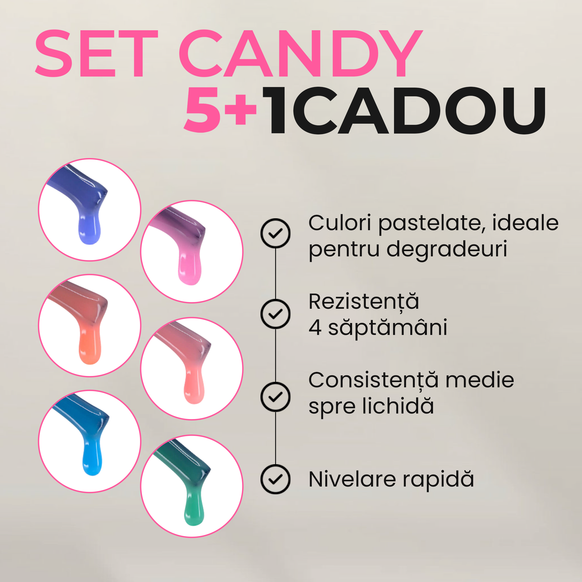 Colecția de baze rubber AnnetteNails CANDY 5+1 GRATUIT