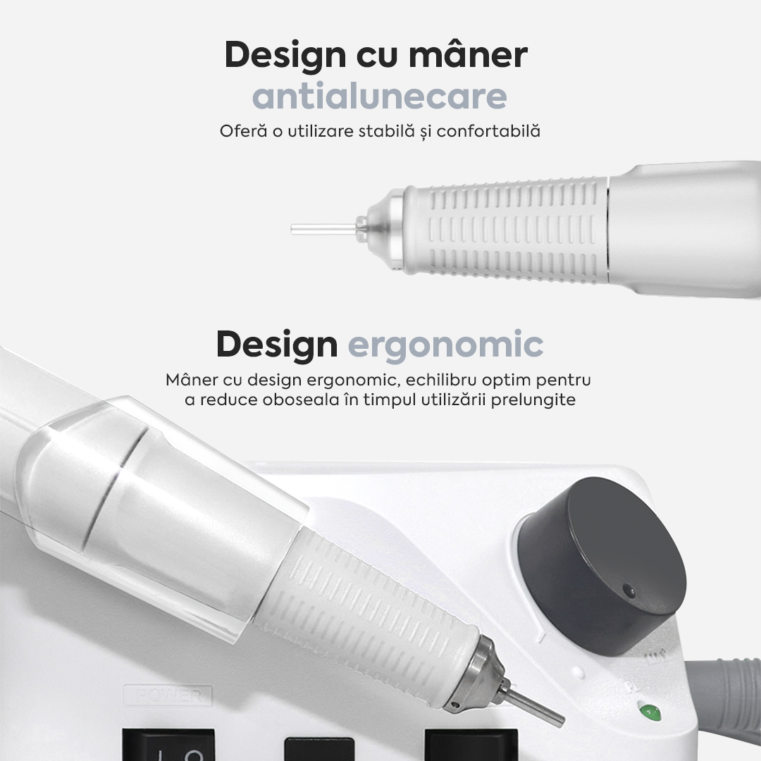 Freza Unghii Profesionala Brillian B350D Saeshin + Mandrina H350 White 35K RPM