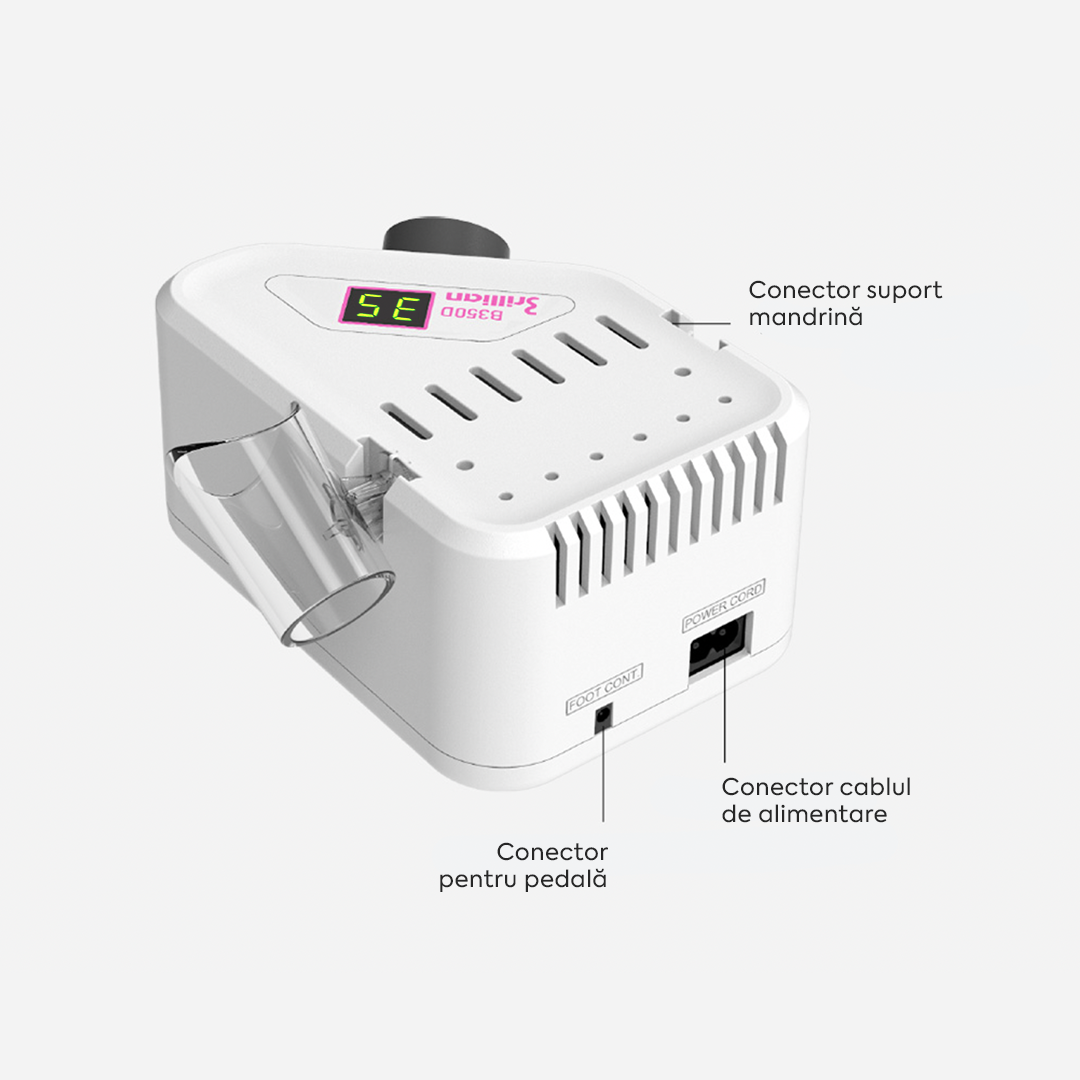 Freza Unghii Profesionala Brillian B350D Saeshin + Mandrina H350 Pink 35K RPM