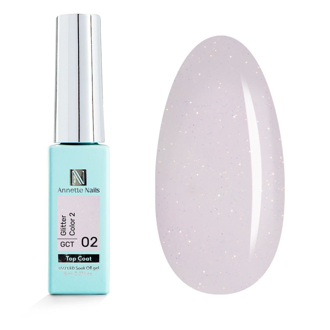 Top Coat Glitter Color 2 GCT-02 - 8ml Annette Nails