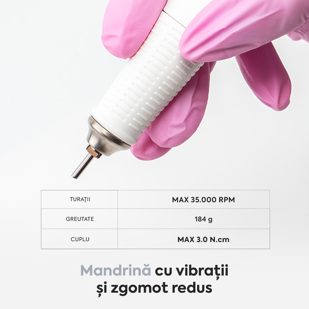 Freza Unghii Profesionala Brillian B350D Saeshin + Mandrina H350 White 35K RPM