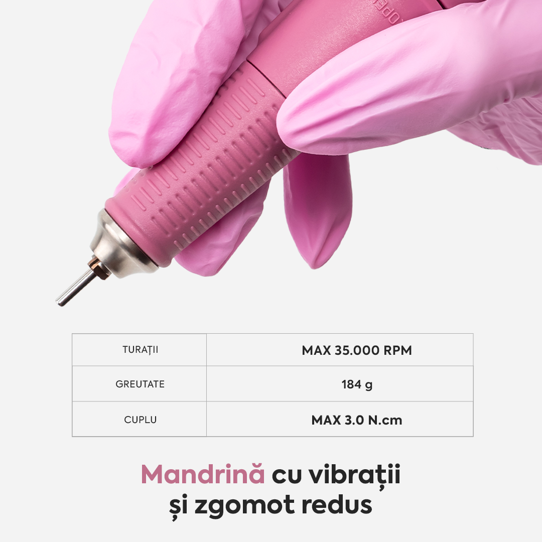 Freza Unghii Profesionala Brillian B350D Saeshin + Mandrina H350 Pink 35K RPM