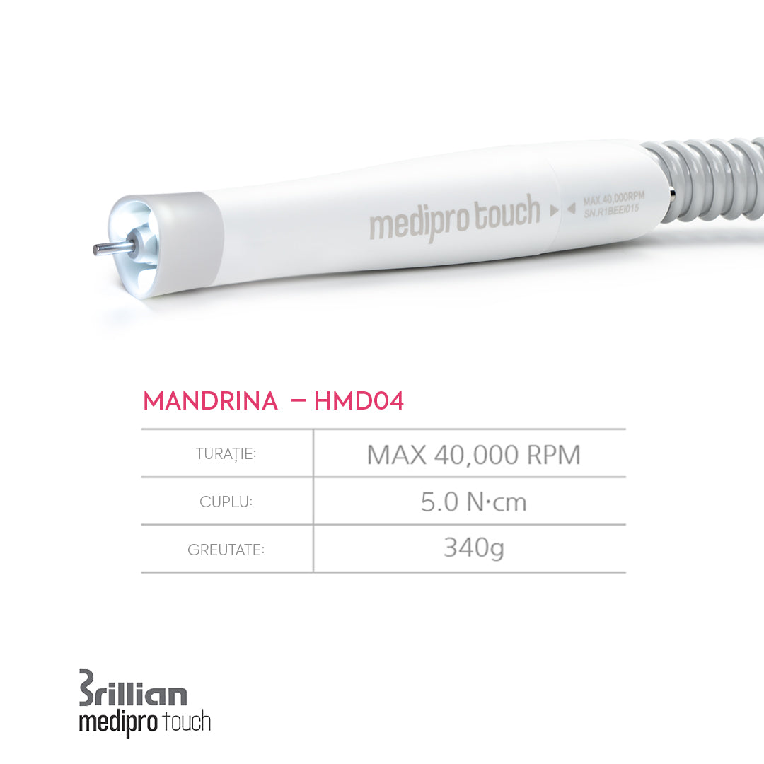 Freza Pedichiura cu Aspirator Medipro Touch Brillian Saeshin 40k RPM
