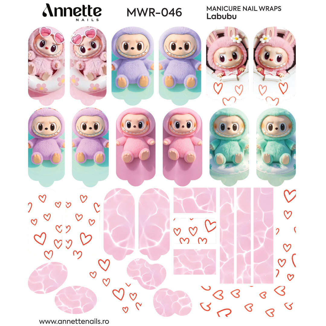 Nail Wraps Manichiura Labubu 46 Annette Nails MWR-046 LIMITED EDITION