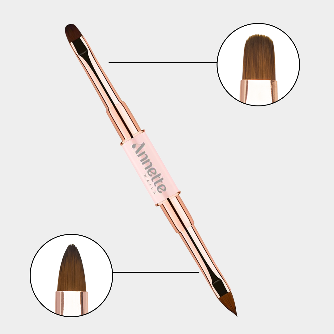 Pensulă dublă manichiură gel Annette Nails, Oval 6 - Limbă de pisică 6