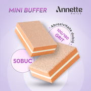 Set Mini Buffer 50 buc 100/180 grit Portocaliu Annette Nails MBF-01O-S50