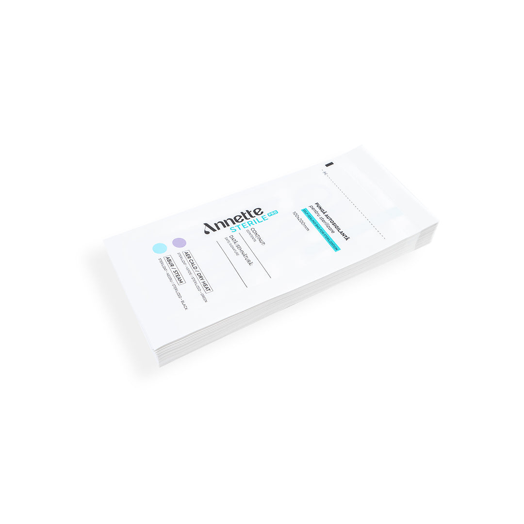 Pungi Sterilizare Pupinel si Autoclav Autosigilante din Hartie 100x200mm - set 100 buc Annette Sterile Pro PSA-01-100/200