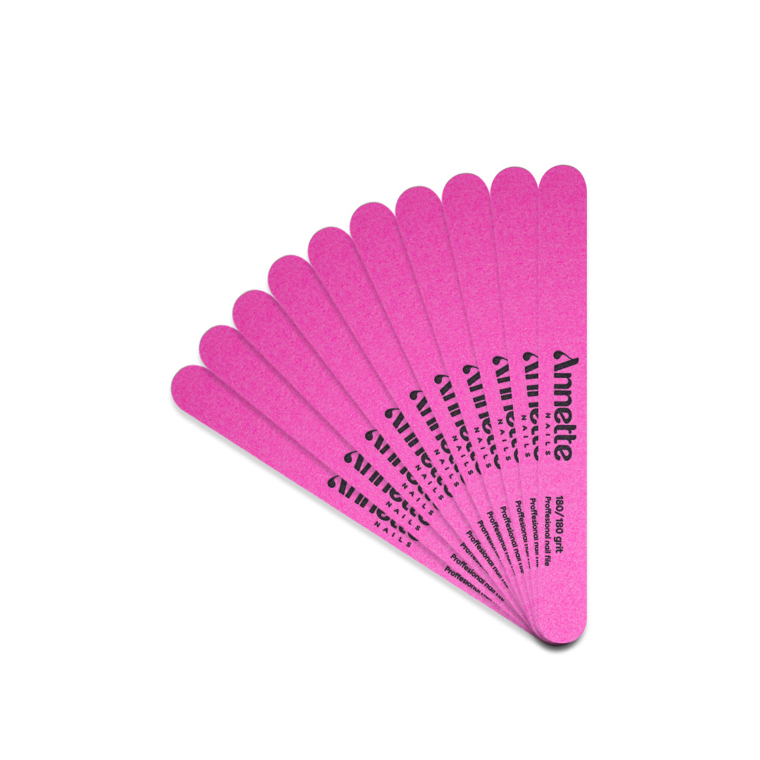 Set Pile Unghii din Lemn Ovale 10 buc 180/180 grit Roz Annette Nails PWD-01-180/180P-S10