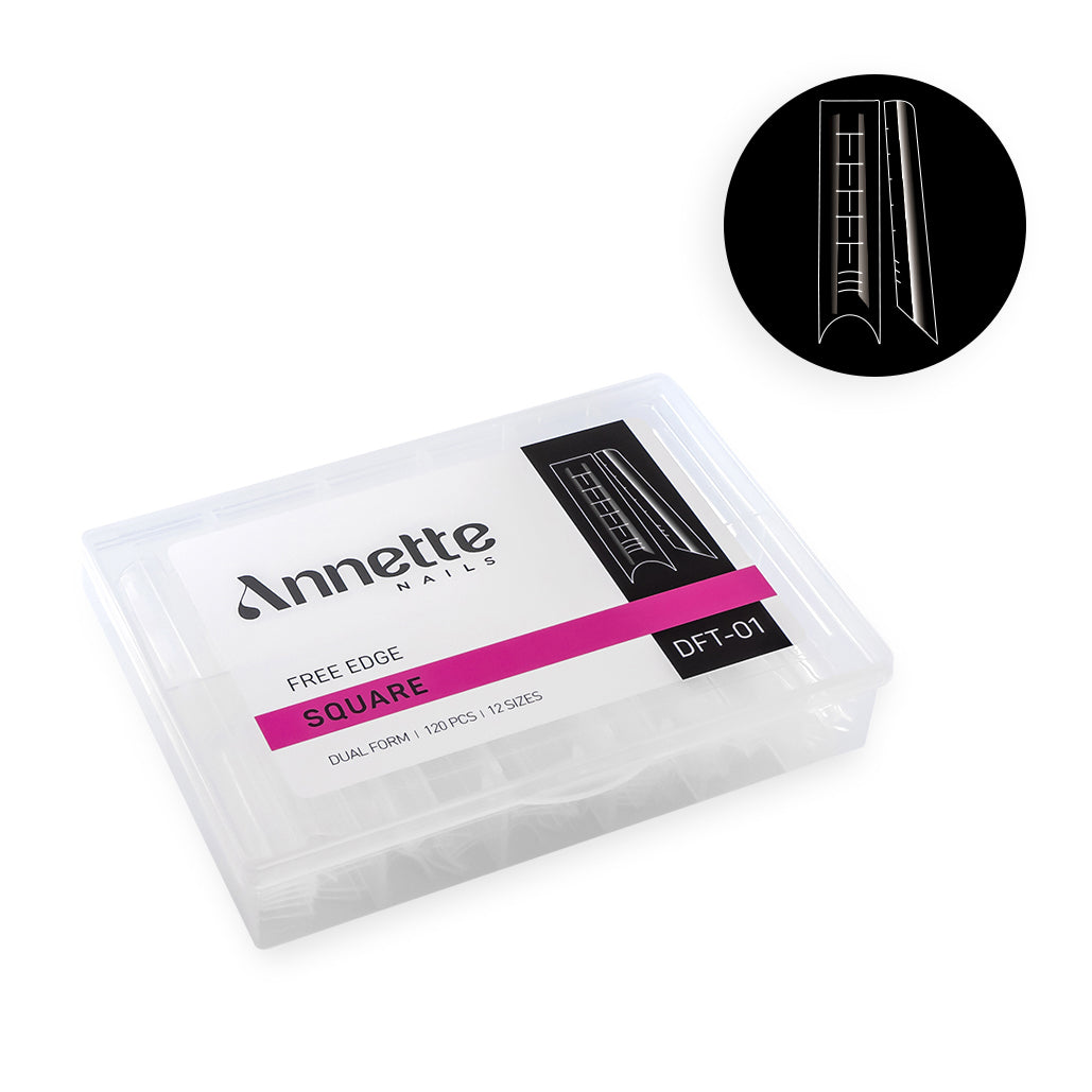 Tipsuri Reutilizabile Annette Nails - Square Free Edge, DFT-01, 120 buc