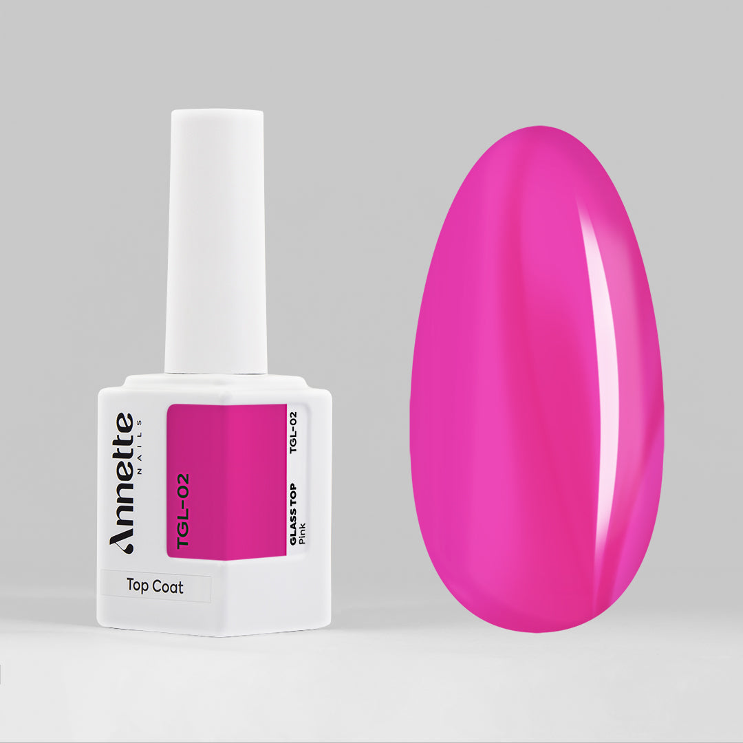 Top Coat Glass 2 Pink - 12ml Annette Nails TGL-02-12