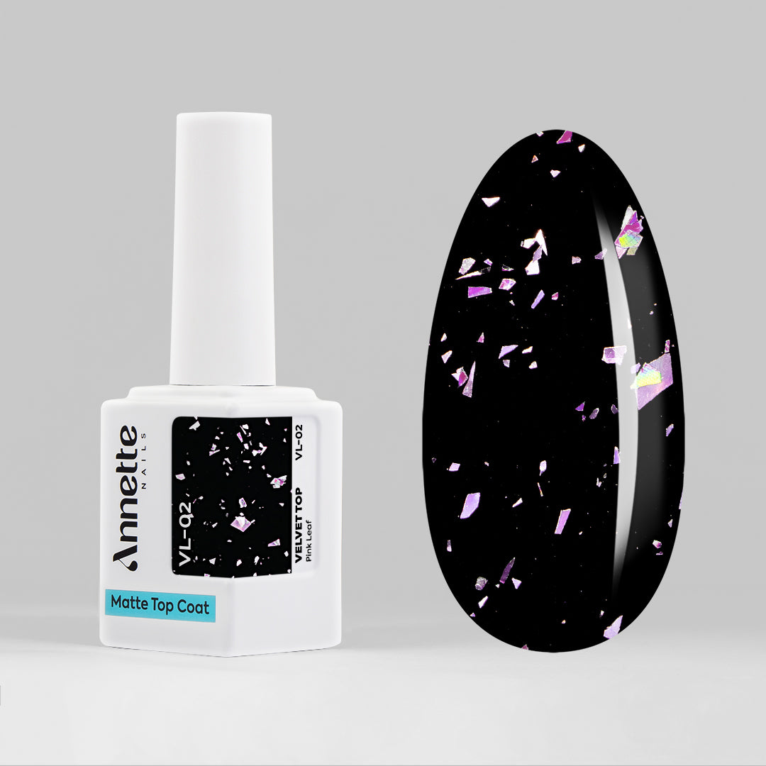 Top Coat AnnetteNails Velvet pink leaf no wipe VL-02 - 12ml