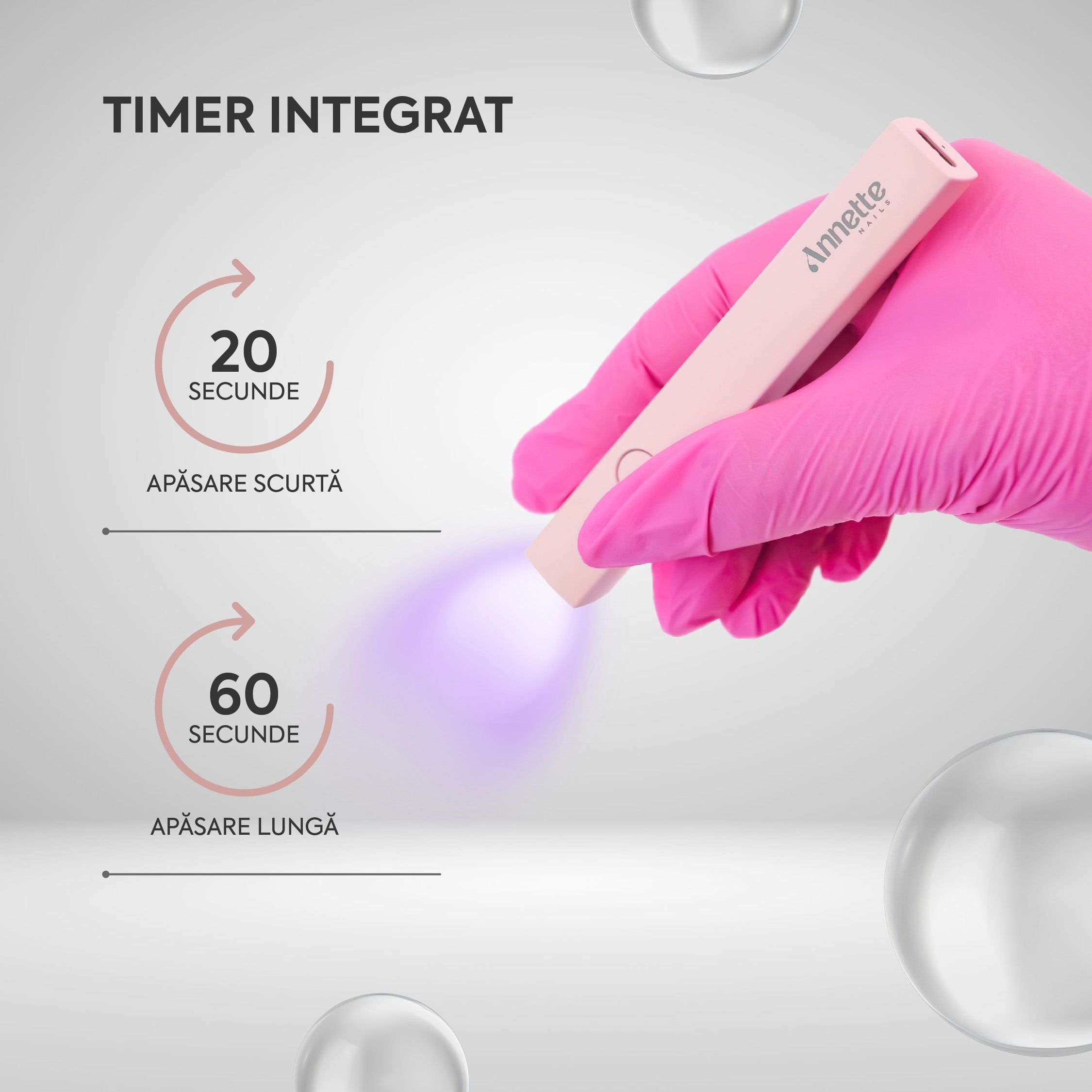 Lampa UV Mini Portabila Annette Nails, 3W