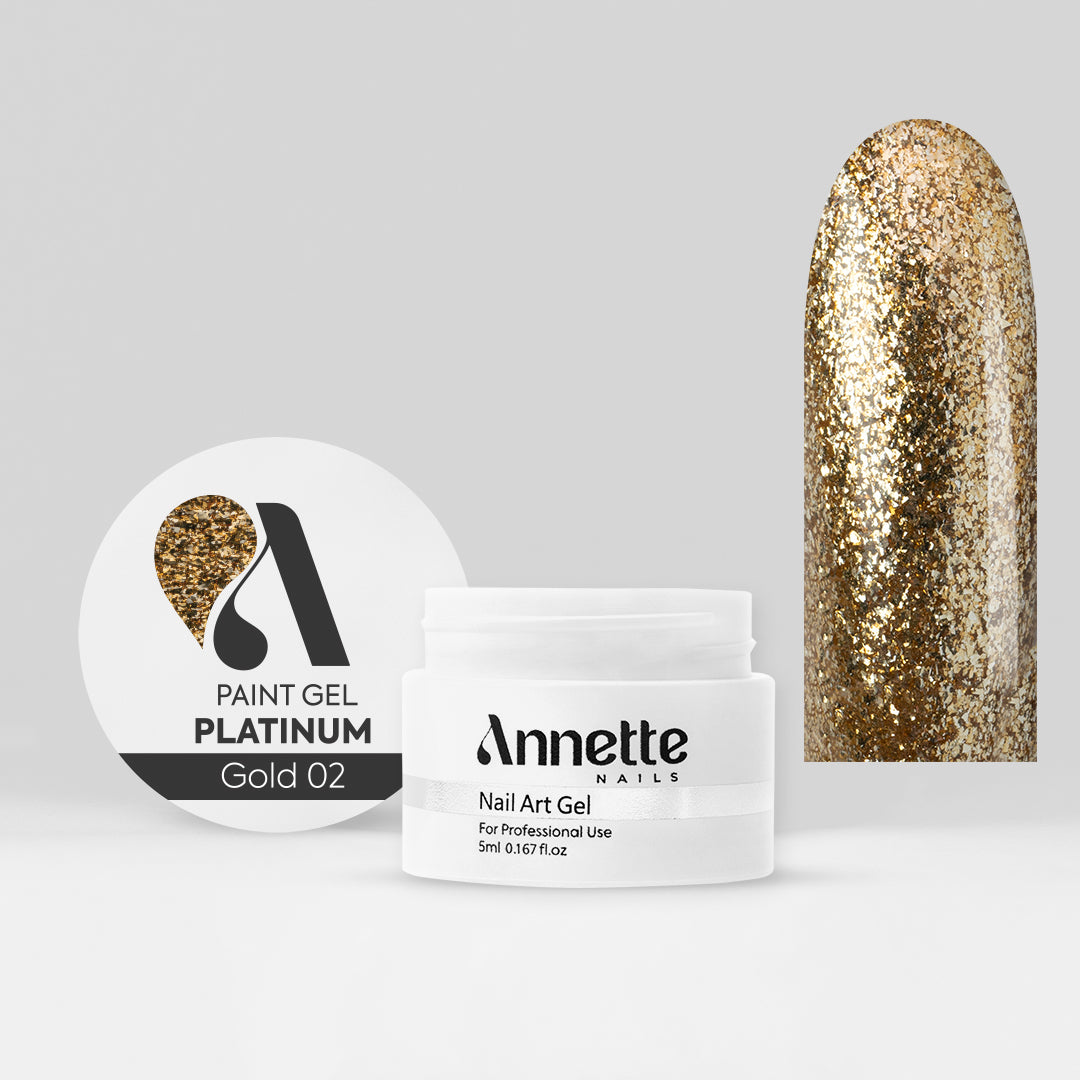 Paint Gel Platinum Gold 02 Wipe - 5ml Annette Nails GPP-02
