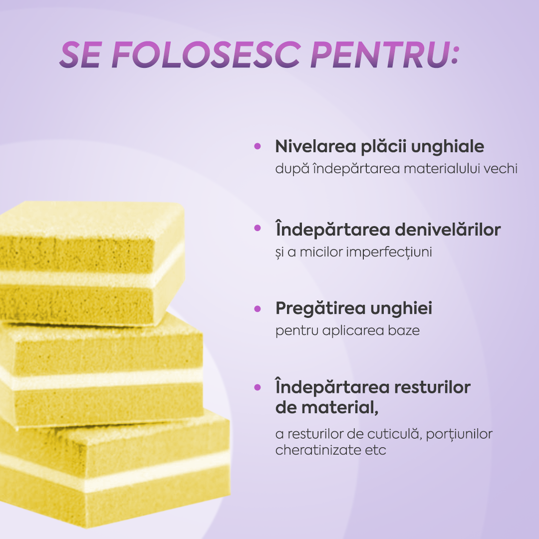 Set Mini Buffer 50 buc 100/180 grit Galben Annette Nails MBF-01Y-S50