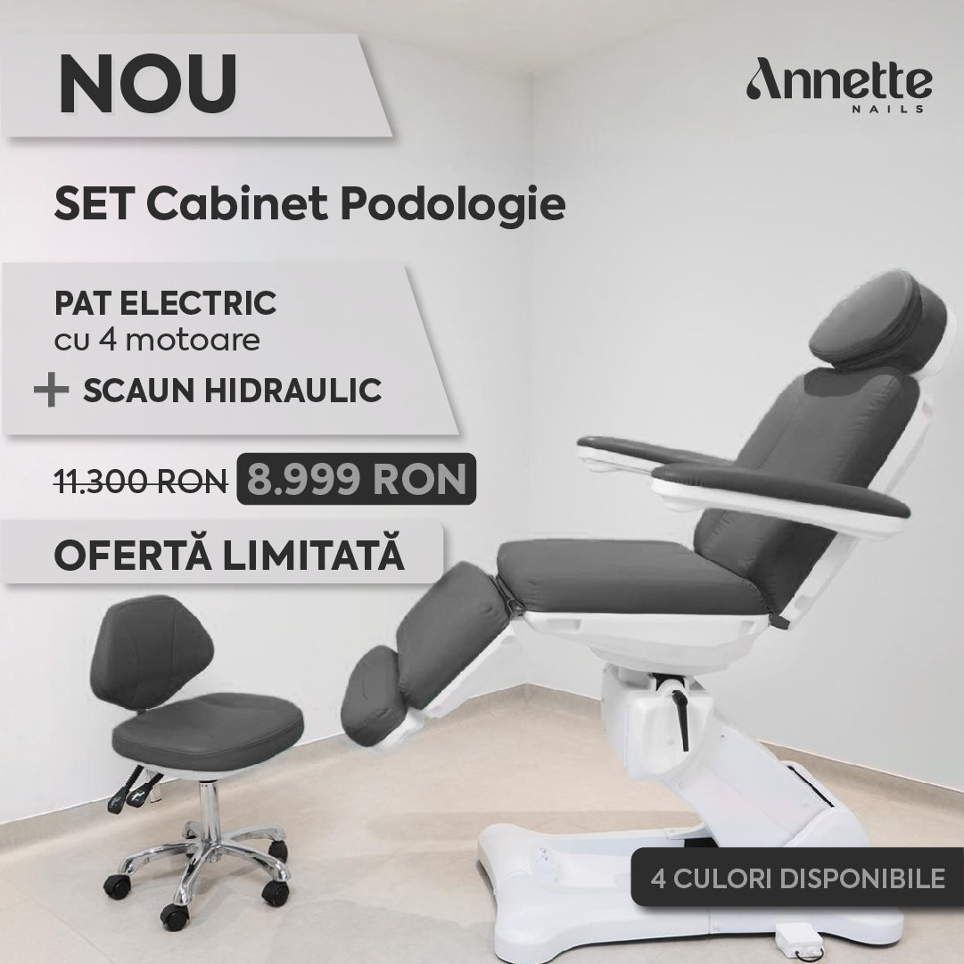 Pat Cosmetica Electric 4 Motoare + Scaun Hidraulic Tehnician - Gri