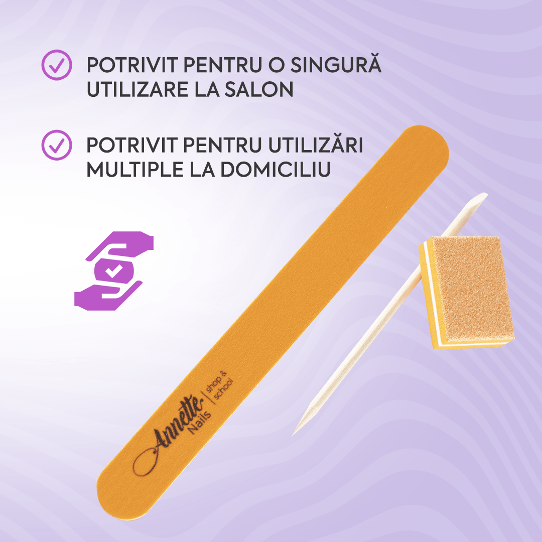 Set de Manichiura Annette Nails Mare - 180/180 grit (Portocaliu)